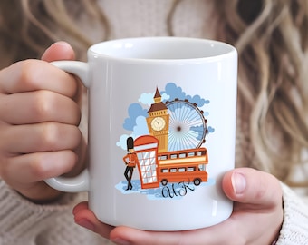 Britische Keramiktasse Geschenk, UK European Tee Kaffeetasse, Nationales englisches Geschenk, British English Cup,, Großbritannien Geburtstagsgeschenk Teetasse