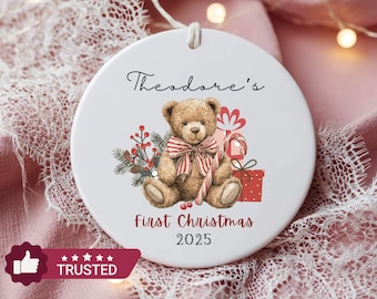 Baby's 1-st Christmas Keepsake Ornamnet,Custom Christmas tree decoration for a new baby,Baby Holiday Tree Decor,First Baby Christmas Gifts