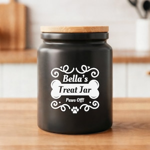Personalised Dog Treat Jar Sticker | Vinyl Decal | Any Name Label