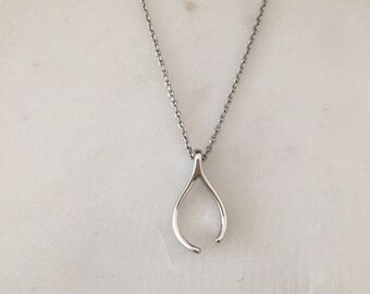 Silver Wishbone Necklace