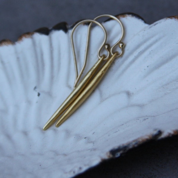 Spear Earrings - Handmade - Modern Gold Earrings - Spike Earrings