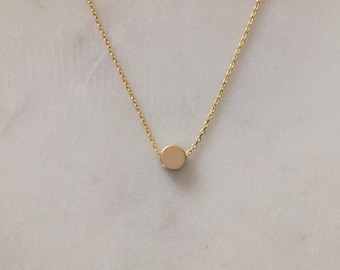 Gold Dot Necklace - Minimalist Gold Necklace - Modern Gold Necklace