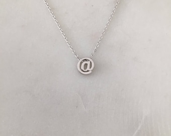 At Sign Necklace - Silver - Gift - Minimalist Necklace