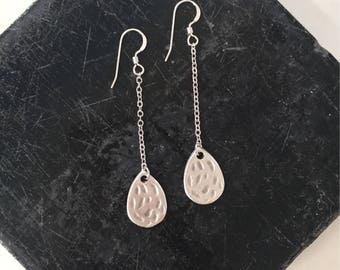 Silver Dangle Earrings - Silver Teardrop Earrings