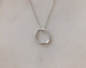 Silver Infinity Necklace - Minimalist Circle Necklace - Modern Circle Necklace