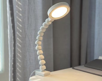 Pose-Light Desk Lamp - Adjustable Clamp Light - Task Lighting | Modern Home Office Workspace Decor. Ball Joint. Lantern Reading and Working