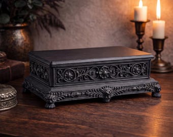 Gothic Baroque Jewelry Box | Ornate 3D Printed Storage Box | Antique Style Keepsake Chest. Jewelry Organizer, Vintage Style Art, Ornate