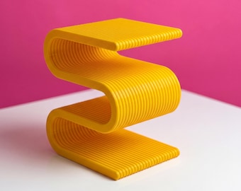 Wavy Book Holder - Vinyl Record Stand - Modern Minimalist Desk Organizer | Ribbed 3D Printed Magazine Rack | Pinterest Style Room Decor.