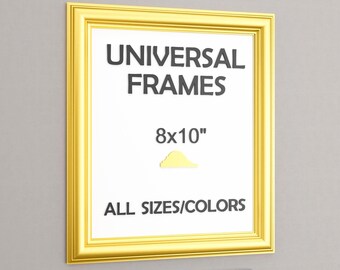Universal Picture Frame - Colorful & Gold Art Frames, For Photos, Posters, Prints with Mat and Glass Modern Minimalist Desk - Wall Framing