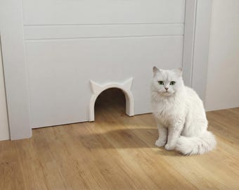 Puerta interior para perros y gatos - Arco moderno para mascotas - Portal minimalista con orejas - Puerta de paso