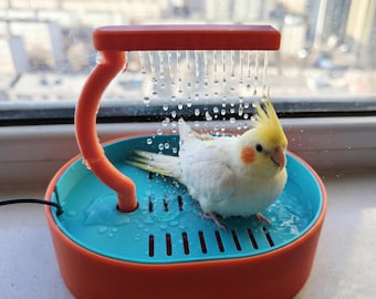 Bird Bath Fountain, USB Parrot Shower, Circulating Water Fountain for Cockatiels, Conures, Parakeets, Pet Bird Accessories Spa