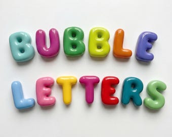 Custom Bubble Letters - 3D Handmade Name Sign, Nursery Art, Event Decor, Ceramic Like. Glossy Surface. Personalized Business Logo Name
