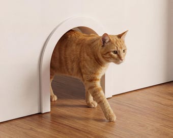 Pet Arched Door - Cat & Dog Pass Door Kit for Indoor - Easy Install - Recycled PLA - Minimalist Interior Pet Door - DIY - Pets Supply