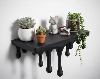 Melting Wall Shelf, Floating Shelf, Key Holder Modern Home Decor, Unique Pop Art Wall, Minimalist Display for Figures / Succulents