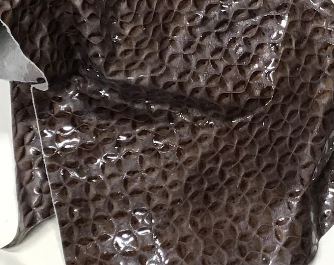 Brown Embossed Leather Cowhide Remnant.UL1007