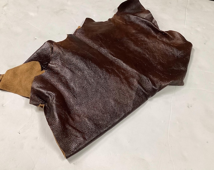 Crafty Brown Leather Cowhide Remnant,   HY708