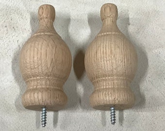 Package of 2 Unfinished Wood Finials.  81618