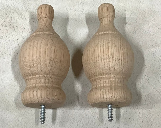 Package of 2 Unfinished Wood Finials.  81618