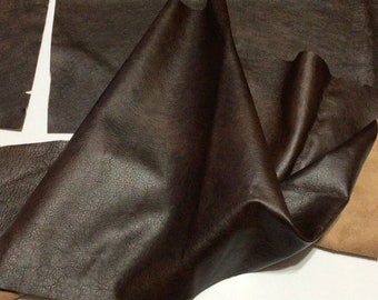 Southern Walnut Brown Leather Cowhide Remnants,  MRH2643