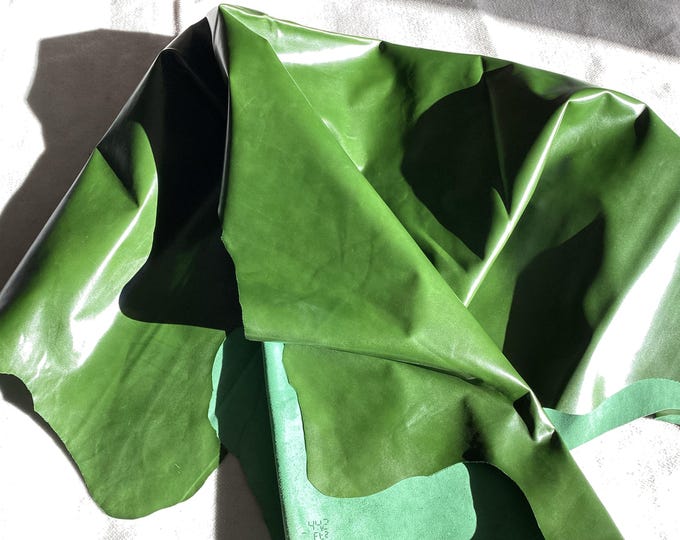 44 square feet Sour Apple Green Leather Cowhide, 602CL