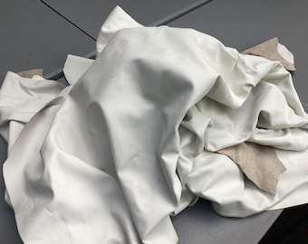 40 square feet White Leather Cowhide. Upholstery, Automotive, Garment, Crafting Leather,  0826300