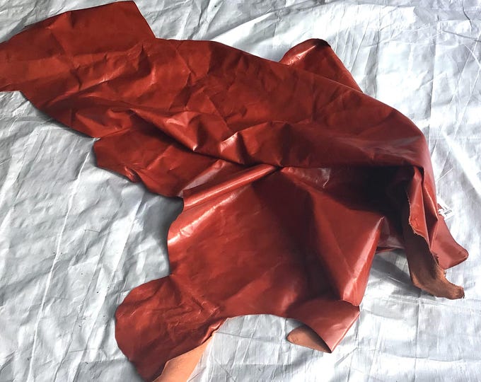 Reddish Brown Leather Cowhide Remnant. Leather Hides. Cowhide. Crafting Leather. CAR838