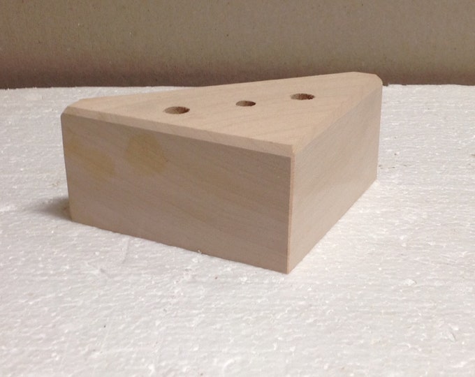 Unfinished Maple Triangle Wooden Furniture Legs in Packages of 2 or 4. Chair Risers. Chair Legs. #2779