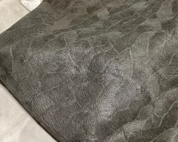 Gray Embossed Swirls Leather Lambskins.  OSM10210