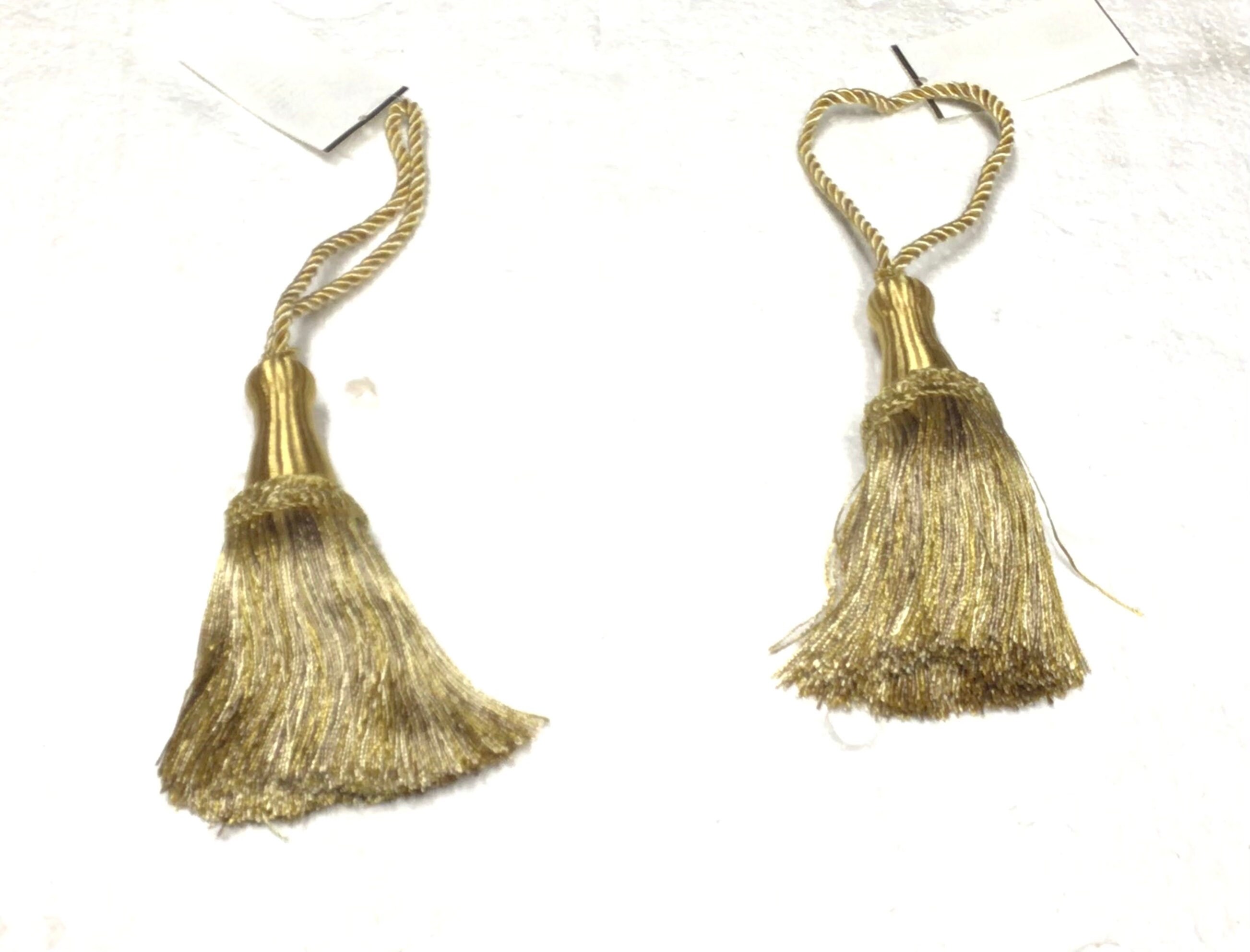 Package of 2 Satin Gold Tassels with 5 1/2 inch Loops. DW43 Etsy