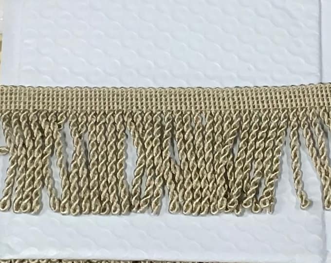 Beige Knitted Bullion Fringe in 12 yard bolts. Upholstery Trim.  Trim PR11K