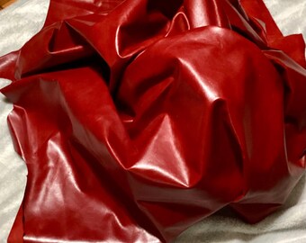 Heartbeat Red Cowhide Leather, Soft Semi-Gloss, 59 sq ft. NC105