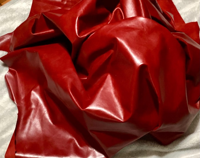 Heartbeat Red Cowhide Leather, Soft Semi-Gloss, 59 sq ft. NC105