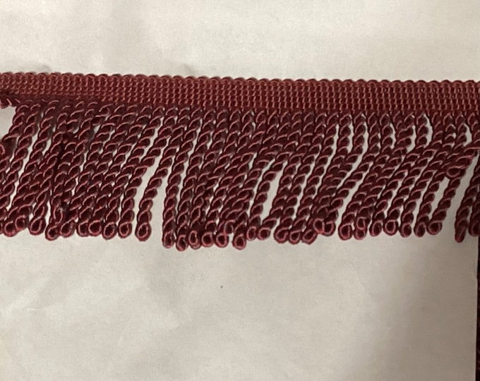 12 Yards Red with Light Blue Tint 3 Inch Fringe,  PPR22