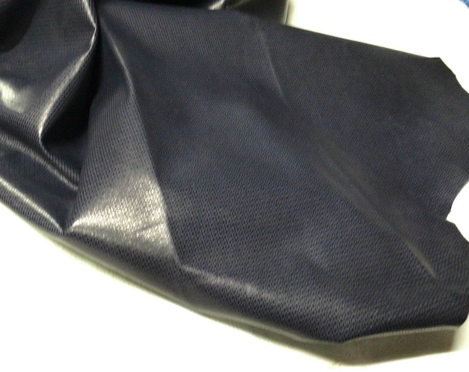 Navy Printed Leather Lambskin.  LAMB6069