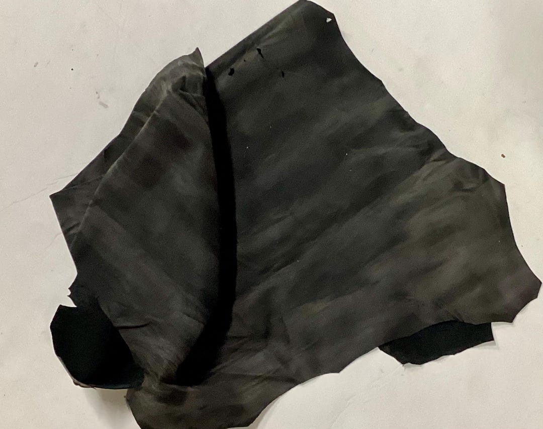 Package of 2 Black and Gray Distressed Leather Lambskins SLO320 - Etsy
