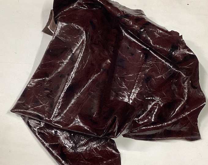 Gloss Brown and Black Printed Leather Lambskin. OSM20588