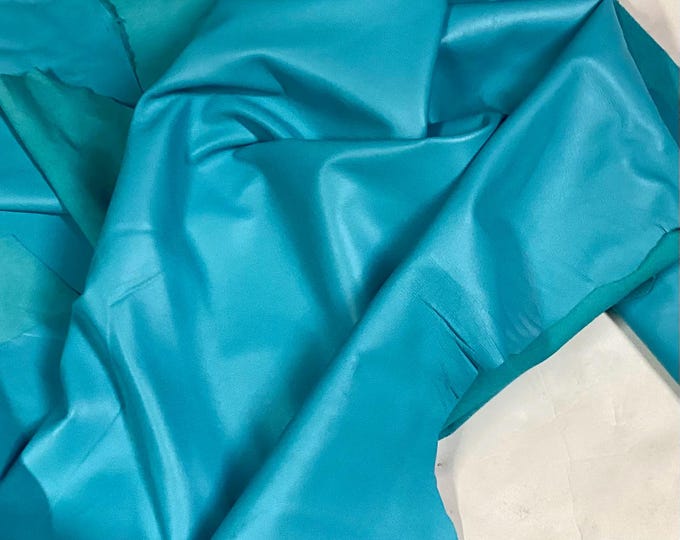 Turquoise Leather Lambskins. Leather hides.  Garment Leather. Upholstery Leather. Crafting Leather,  OSM1116