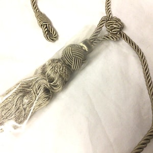 Platinum Turks Head Tie Backs with Tassels - Set of 2