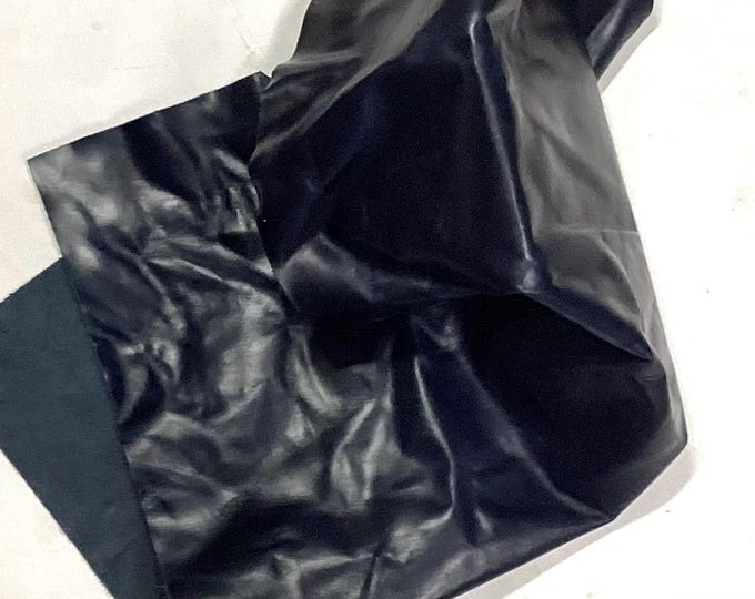 Navy Blue Leather Cowhjde Remnant.  Leather Pieces.  Remnants. BR855
