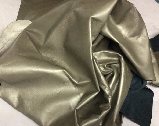 Champagne Colored Leather Cowhide Remnants,  Leather Hides. cowhides. crafting leather. 25103