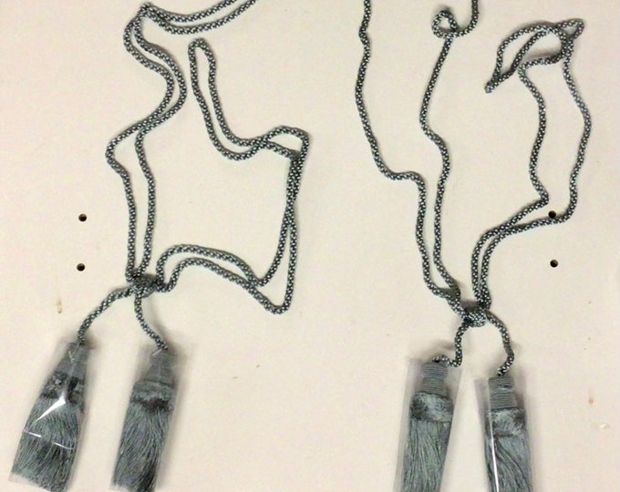 Package of 2 Teal Double Hula 24 inch Tiebacks with 4 1/2 inch Tassels TM43