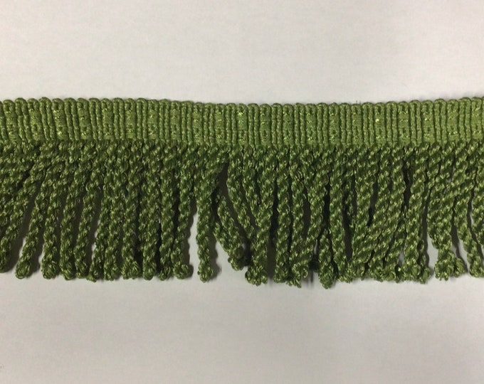 Green 3 Inch Knitted Bullion Sold by the Yard.  FR201