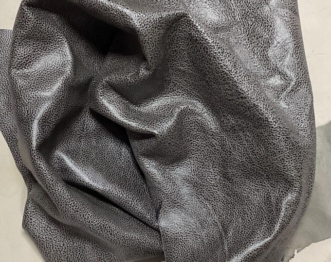Black and Gray Leather Cowhide, Remants, leather pieces,  Cowhide,  BR854