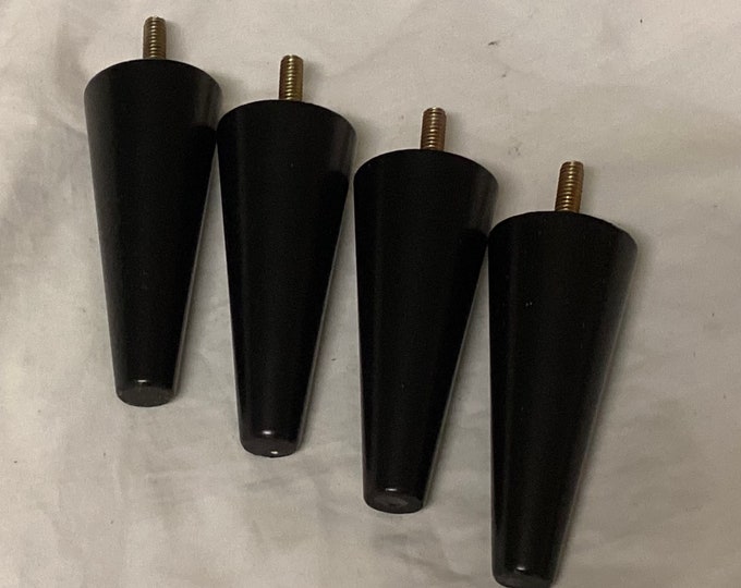 Wooden Furniture Legs, Black Finish, In Packages of  2 or 4 Legs.  LT4208B