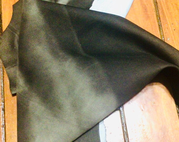Distressed Brown Suede Lambskin Leather Hide: 5 sq ft, 0.8-1.0mm.  OSM9950