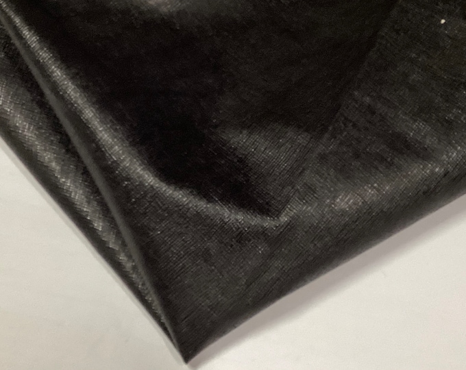 Embossed Black Leather Lambskin.  Lambskins.  Leather Hides.  Hides. OSM07750