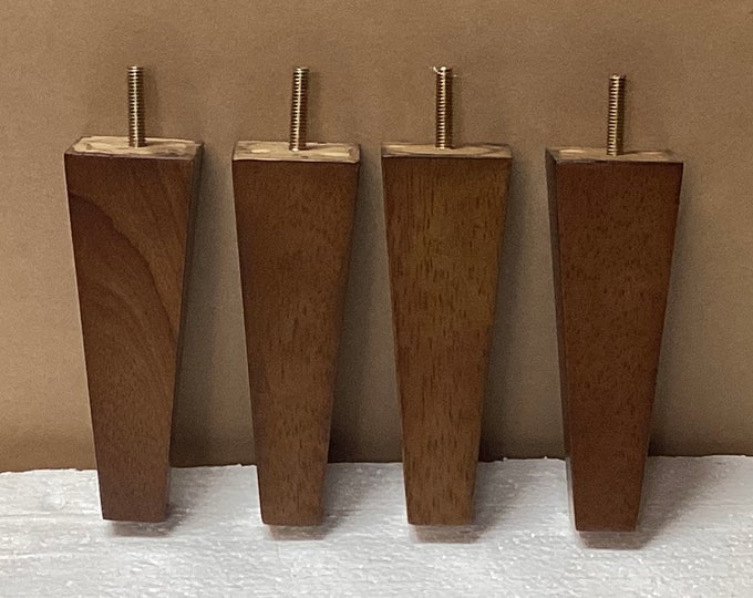 Square Tapered 6 Inch Wooden Furniture Legs in Pkgs of 2 or 4 Legs. Chair Risers. LQ6218