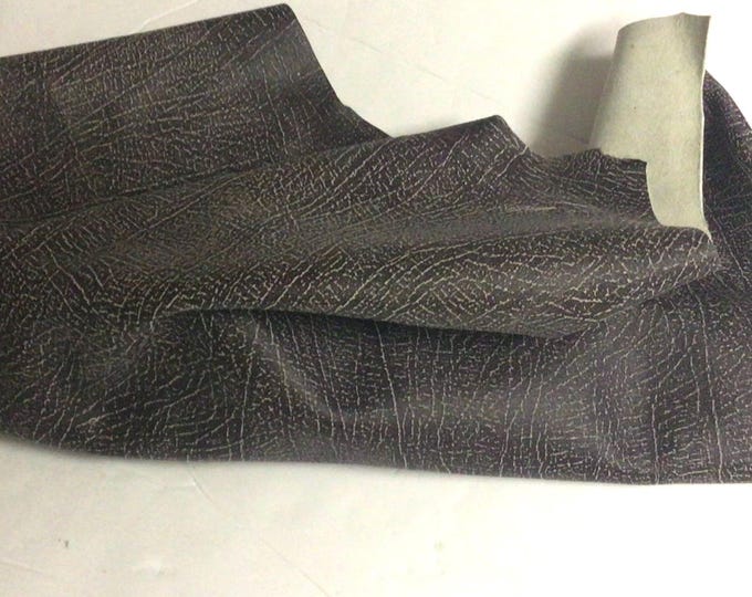 Gray Leather Lambskins with Printed Cracked Pattern. OSM20599