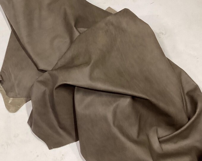 Dark Mushroom Brown Leather Cowhides. Leather Hides. cowhides. BR873