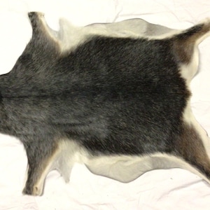 Black and White Exotic Hair on Goatskin. Rugs. EX9